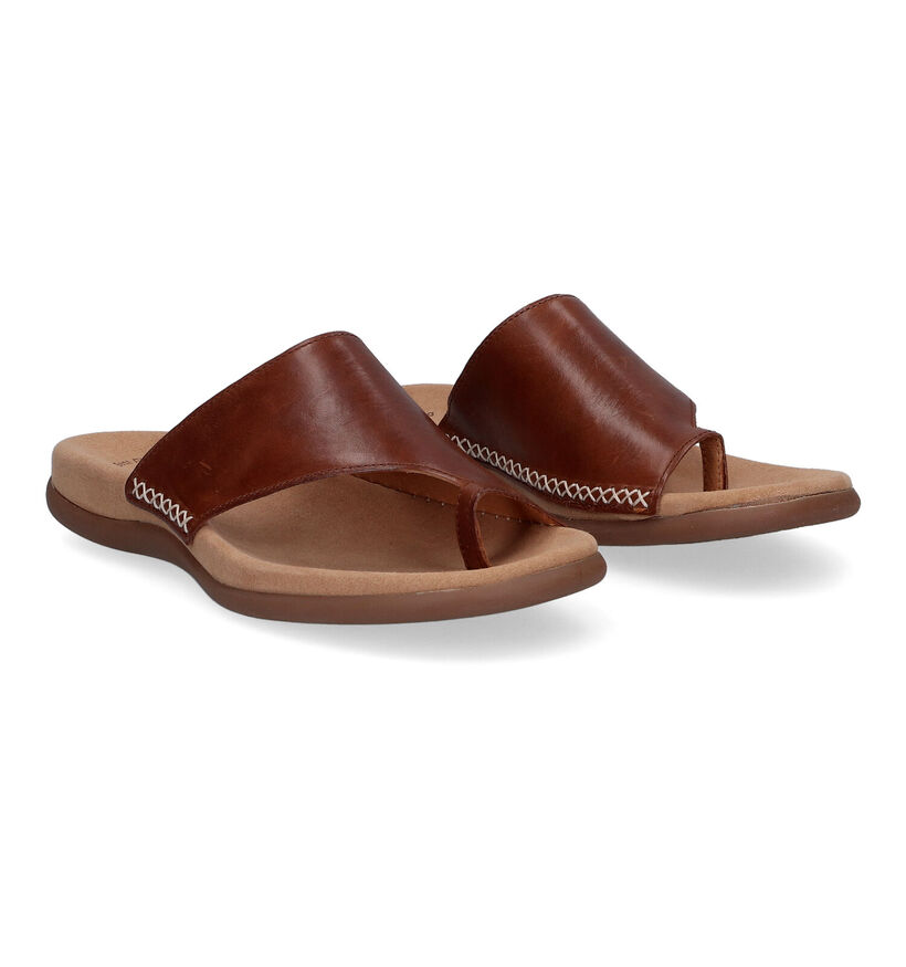 Gabor Best Fitting Nu-pieds en Cognac en cuir (301879)