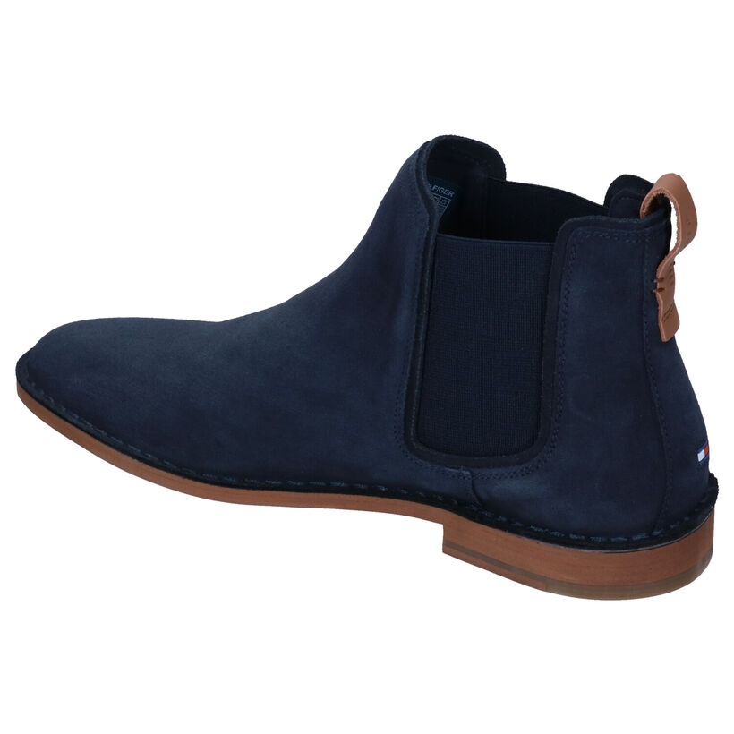 Tommy Hilfiger Stitchdown Blauwe Chelsea Boots in nubuck (293048)