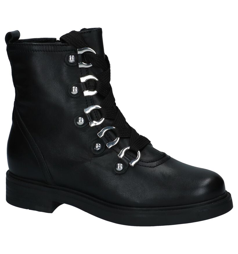 Via Limone Yoo Tersa Zwarte Boots met Rits/Veter in leer (223828)