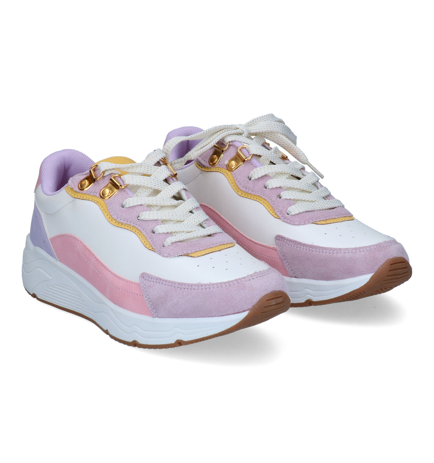 Witte sneakers 2025 dames plateauzool