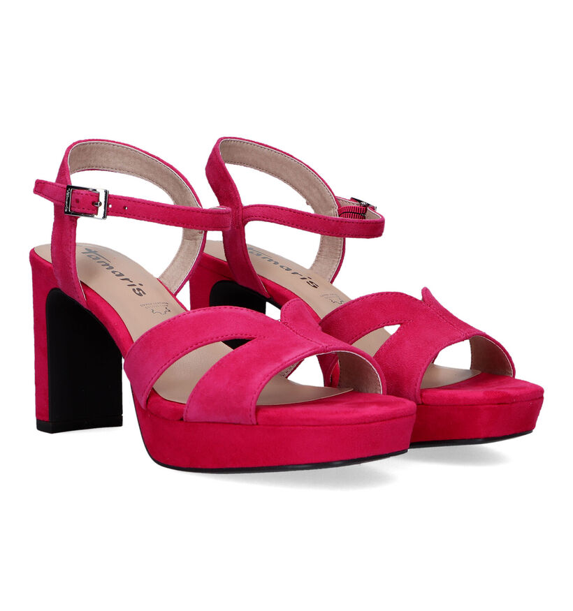 Tamaris Sandales à talons en Rose fuchsia pour femmes (322331)