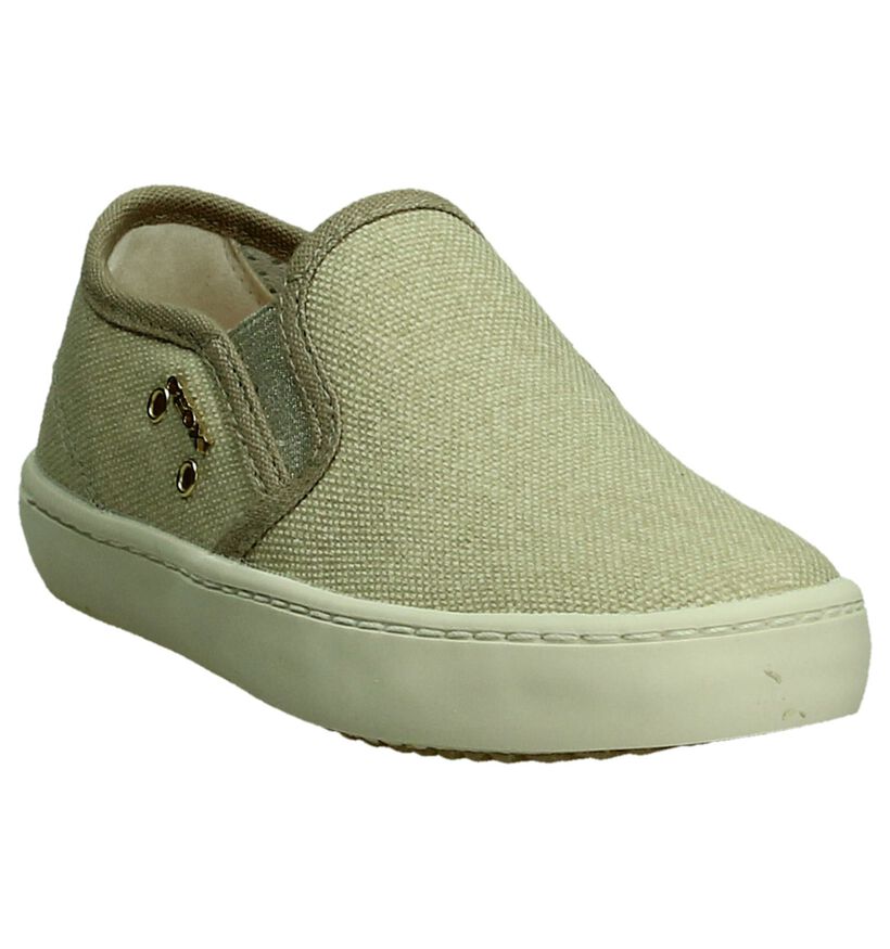 Geox Baskets slip-on en Beige clair en textile (190715)