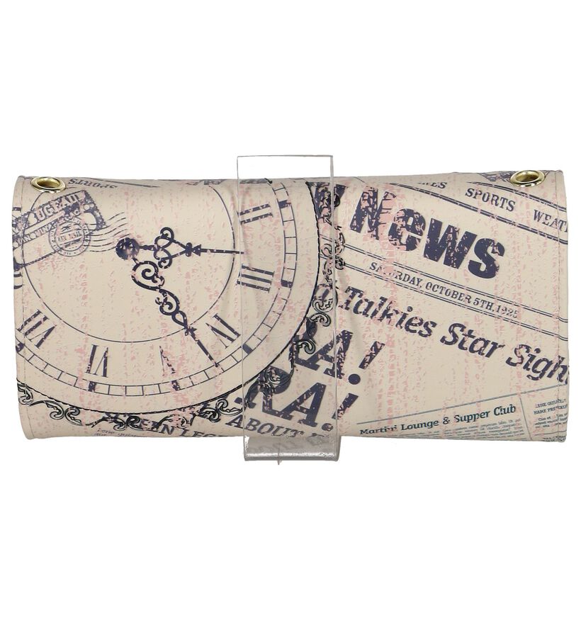 Shagwear Vintage Time Piece Beige Clutch Tasje in kunstleer (232855)