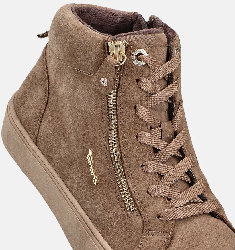Tamaris Comfort Bruine Hoge Sneakers voor dames (360421) - geschikt voor steunzolen