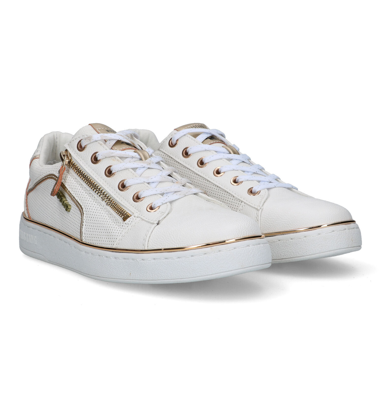 Witte sneakers hotsell met rits