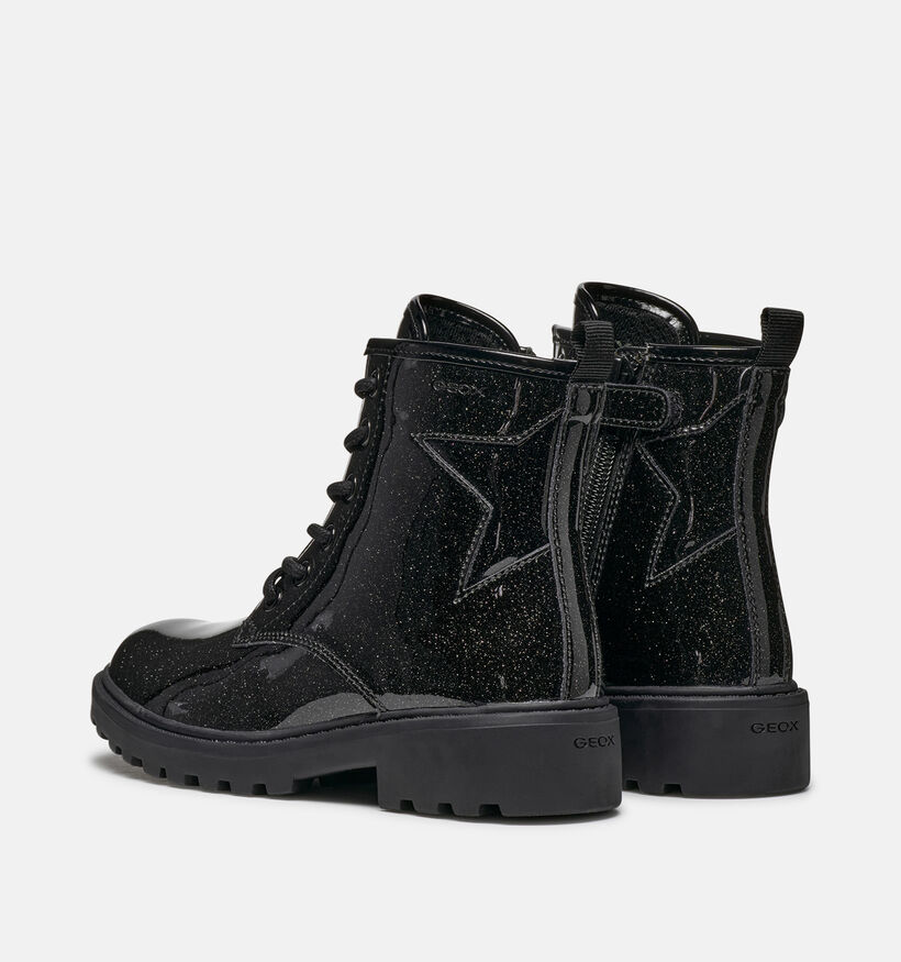 Geox Casey Girl Zwarte Boots met Veters en Rits voor meisjes (376269) - geschikt voor steunzolen