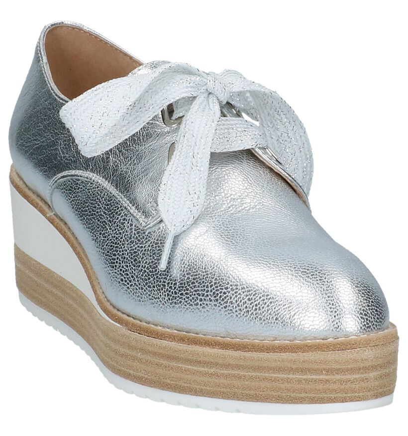Zilveren Veterschoenen Tine's met Dikke Zolen, , pdp