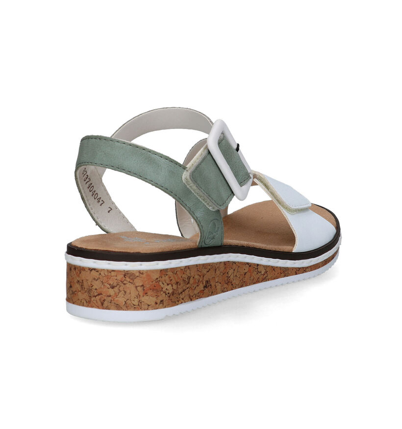 Rieker Groene Sandalen met sleehak voor dames (339064)