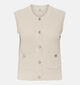 JDY Stella Ecru Mouwloze Gilet Gouden Knopen voor dames (362441)