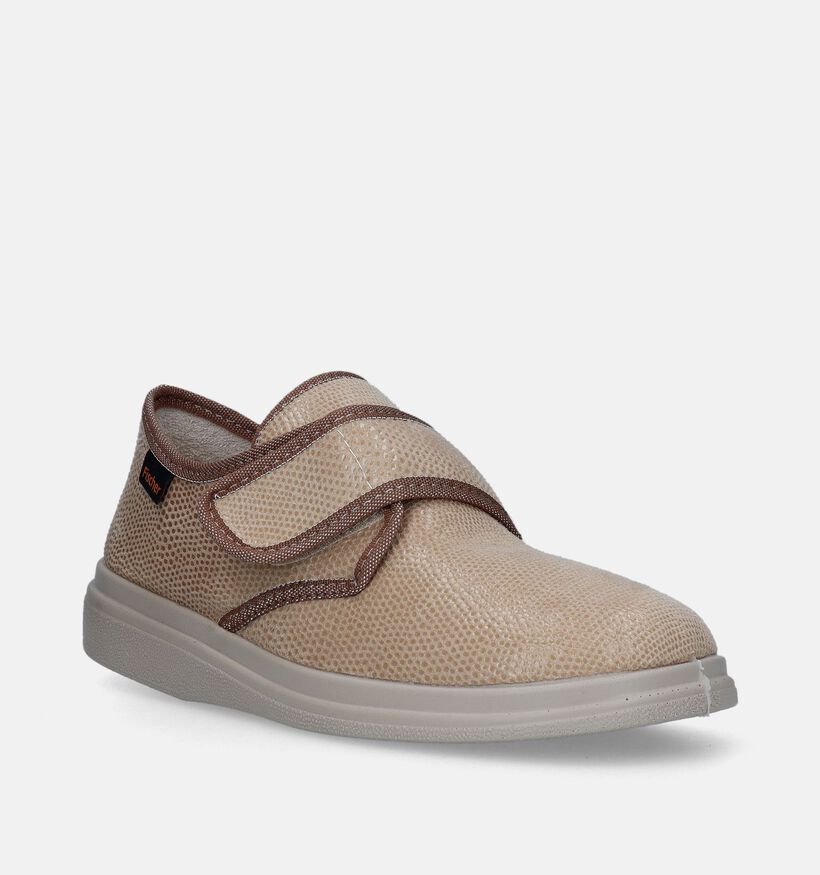 Fischer Beige Pantoffels voor dames (347132) - geschikt voor steunzolen