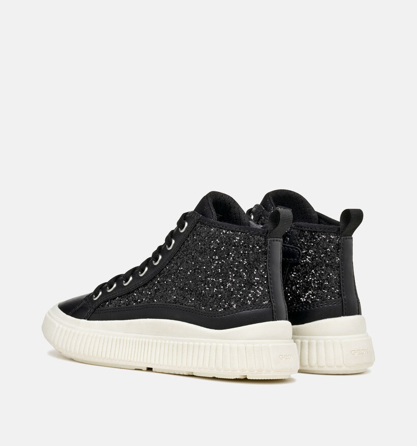 Geox Laquinny Zwarte Sneakers Glitter voor meisjes (361919) - geschikt voor steunzolen