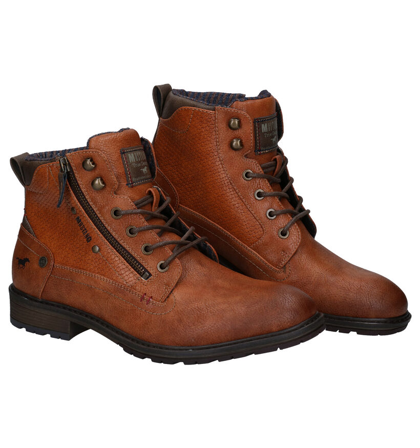 Mustang Cognac Boots in kunstleer (313557)