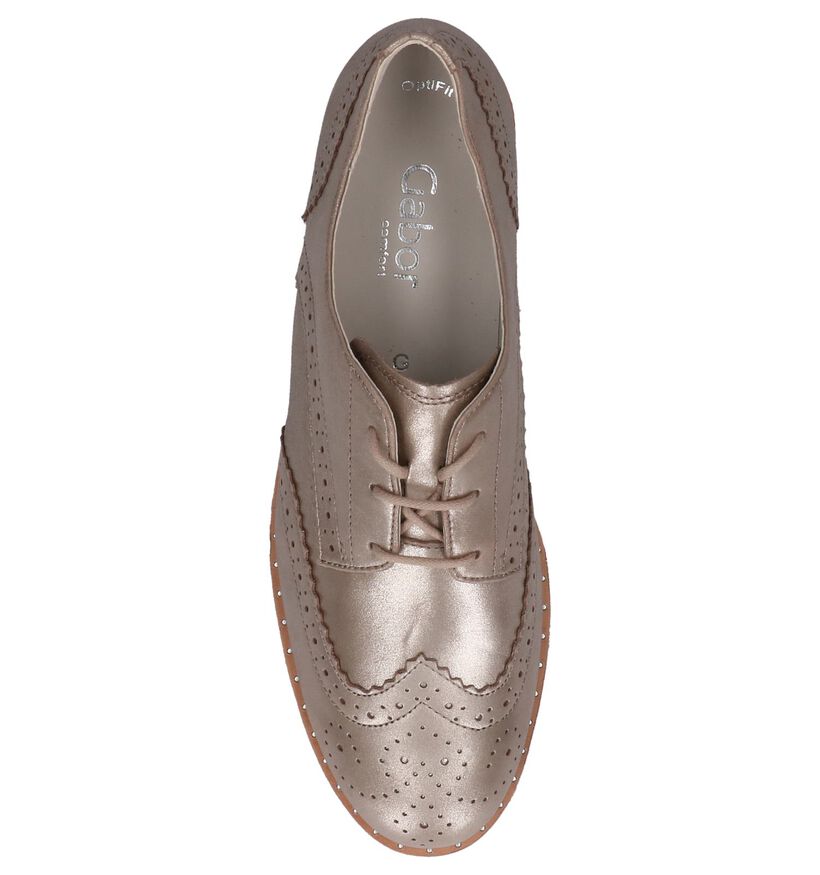 Rose Gold Oxford Veterschoenen Gabor Optifit in nubuck (216123)