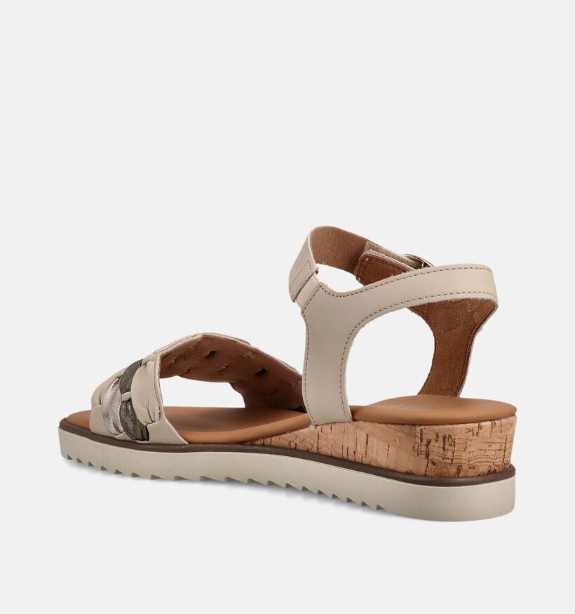 Gabor Beige Sandalen met sleehak voor dames (373309)