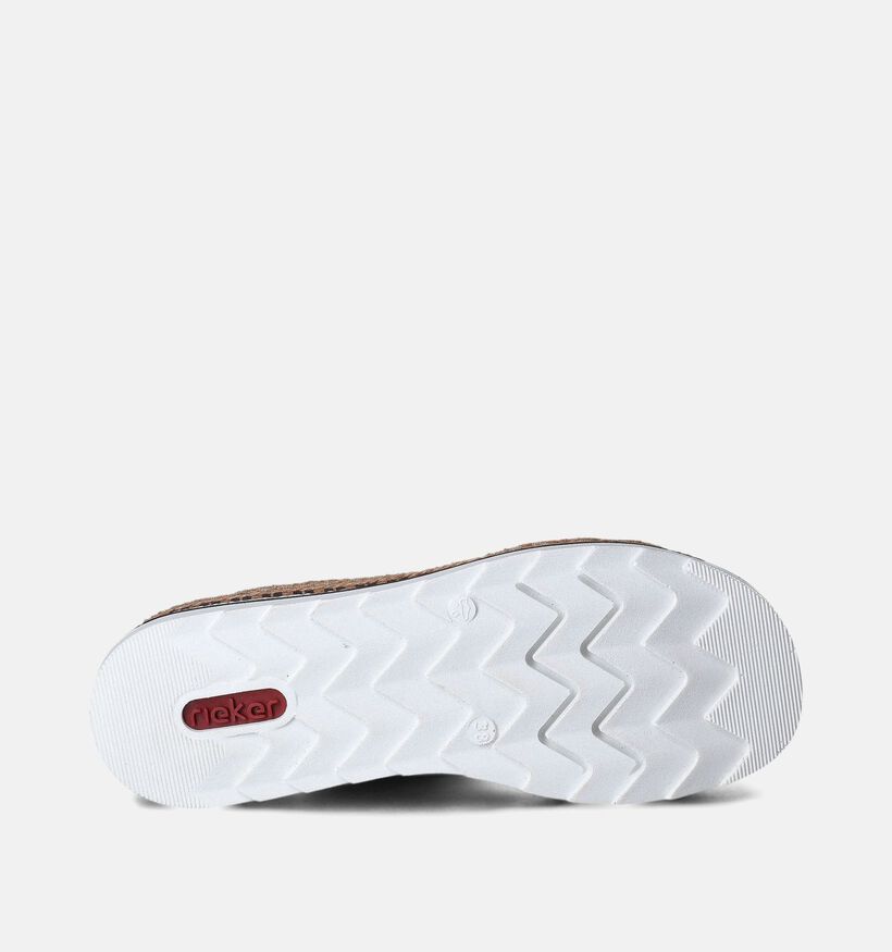 Rieker Nu-pieds talon compensé en Bleu pour femmes (354936)