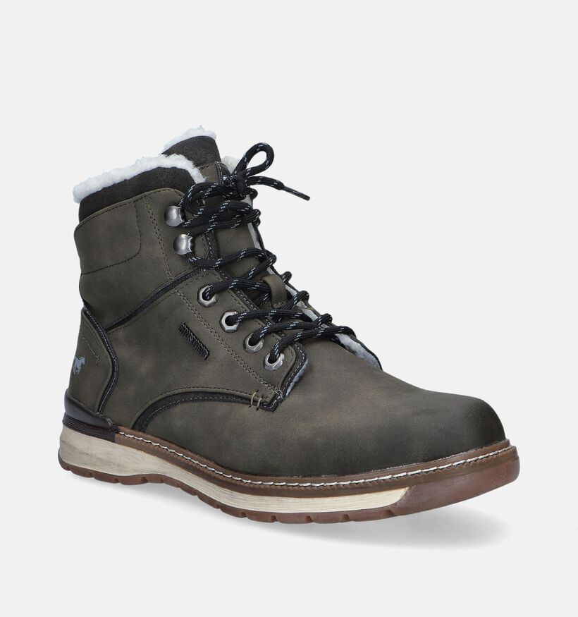 Mustang Boots à lacets en Vert kaki pour hommes (345479)