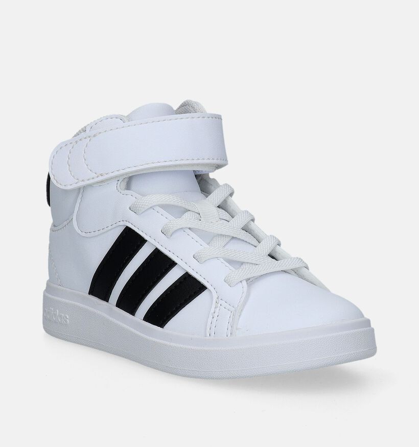 adidas Grand Court Mid K Witte Sneakers voor jongens, meisjes (343189)