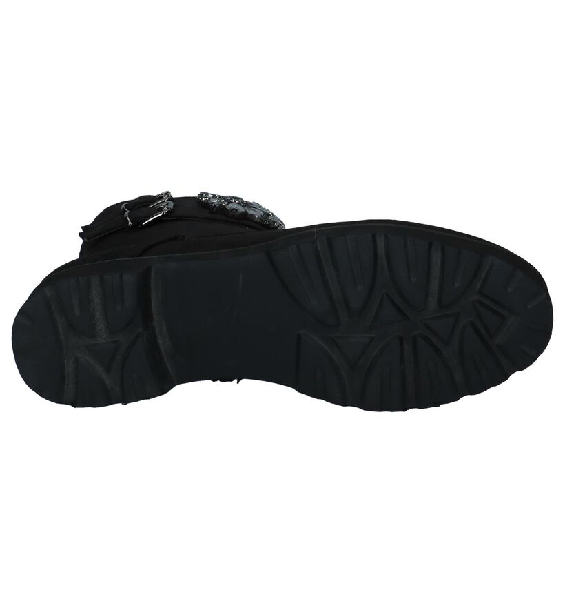 Zwarte Boots met Rits/Veter Youh! in stof (230436)