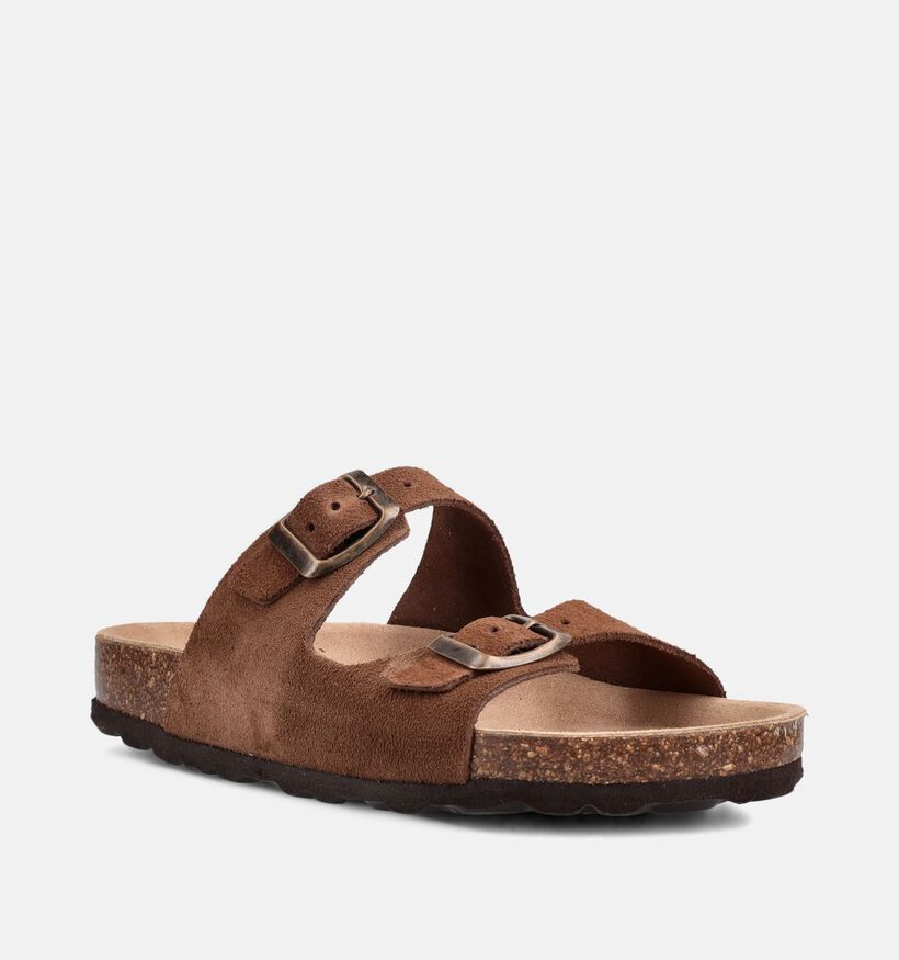 Milo & Mila Nu-pieds en Brun fonc&eacute; pour filles, gar&ccedil;ons (373066)