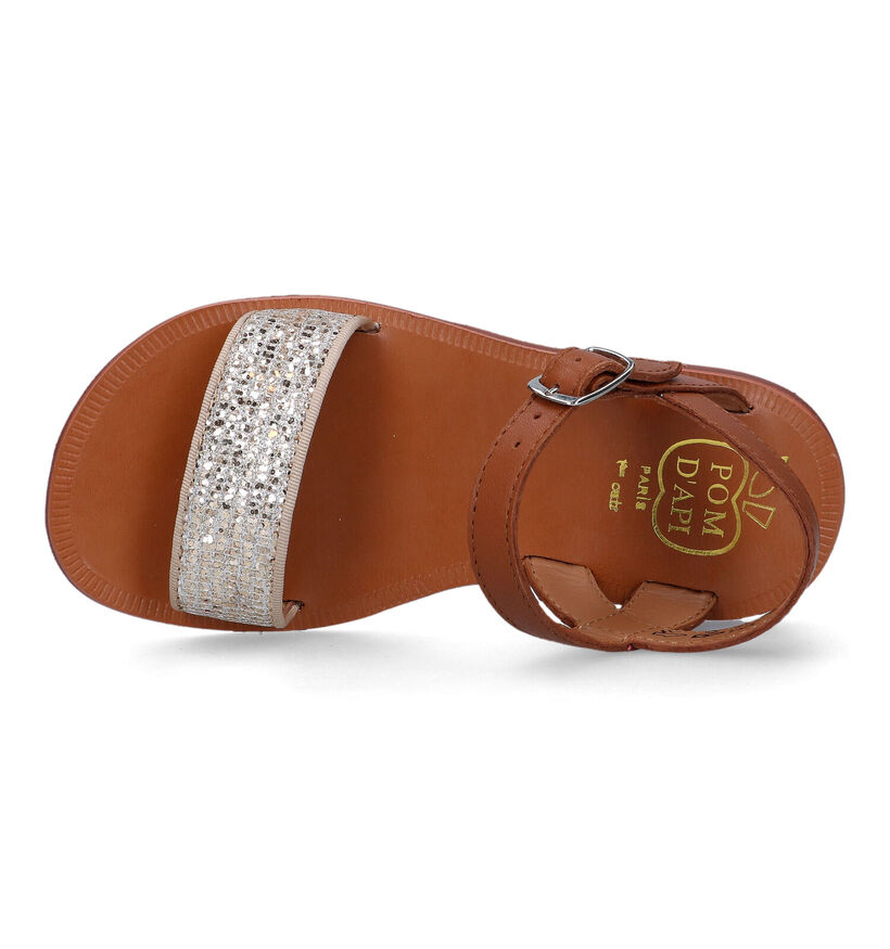 Pom d'Api Plagette Buckle Tao Sandales en Cognac pour filles (322882)