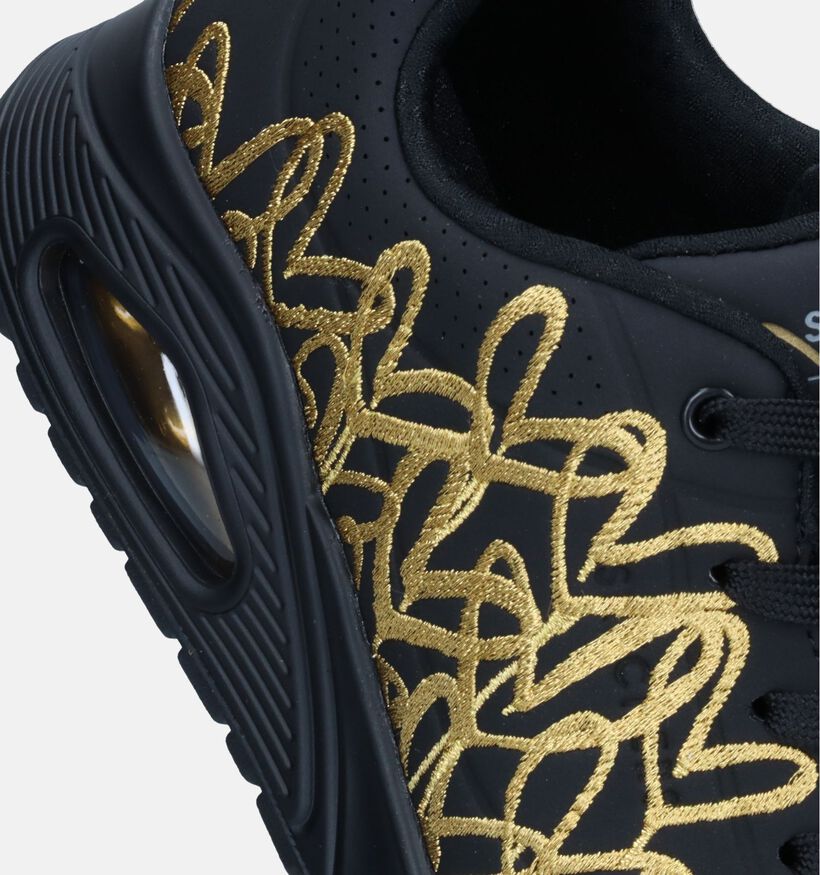 Skechers Uno Golden Heart Baskets en Noir pour femmes (342449)