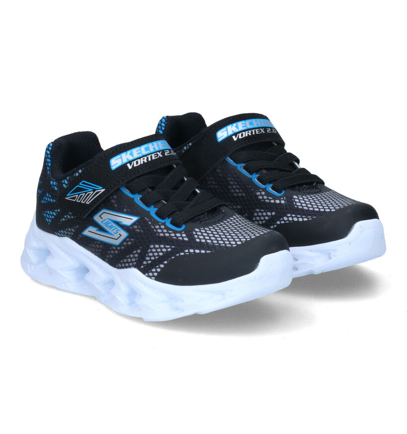 Skechers S Lights Vortex Zwarte Sneakers voor jongens (318188)