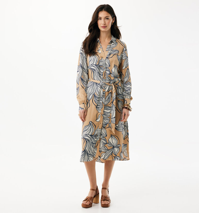 Mexx Graphic Flower Lichtbruine Hemdjurk voor dames (368546)