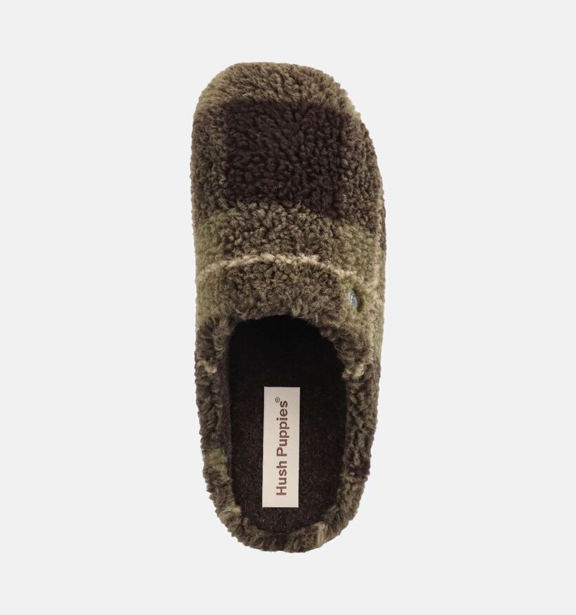 Hush Puppies Dayak Pantoufles en Vert/Marron pour hommes (377907)