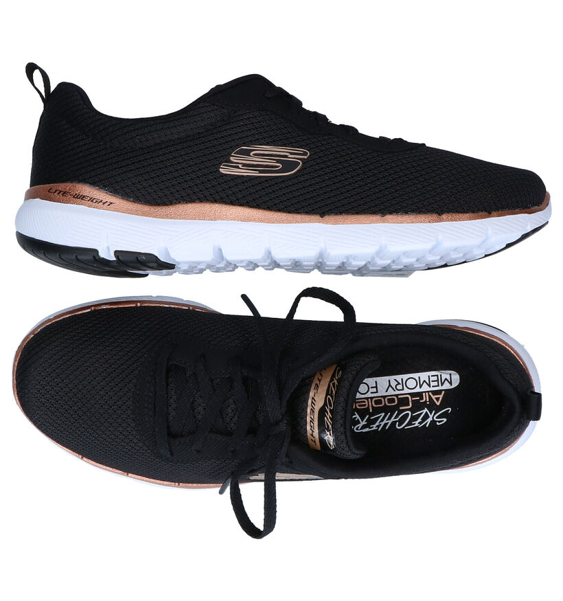 Skechers Flex Appeal 3.0 Zwarte Sneakers in stof (301564)