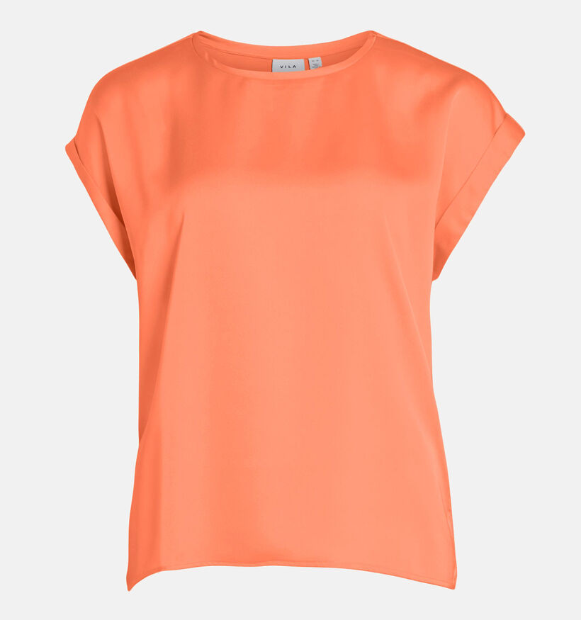 Vila Ellette Satin Blouse en Orange pour femmes (335435)