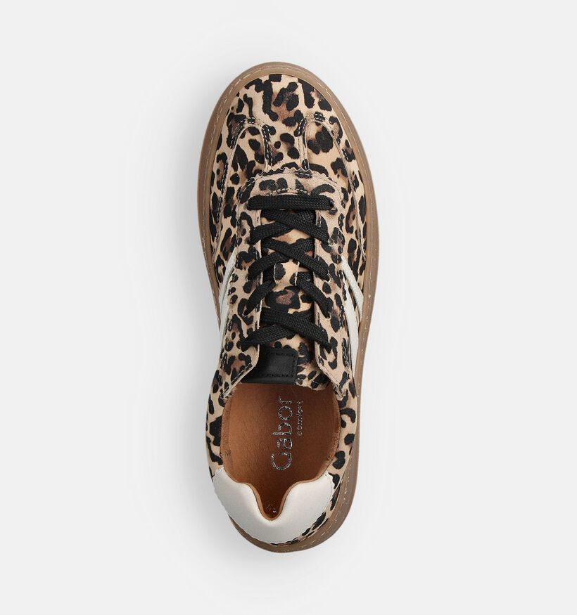 Gabor Leopard Bruine Sneakers voor dames (360308) - geschikt voor steunzolen