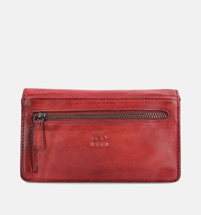 Bear Design Porte-monnaie &agrave; rabat en Rouge pour femmes (382122)