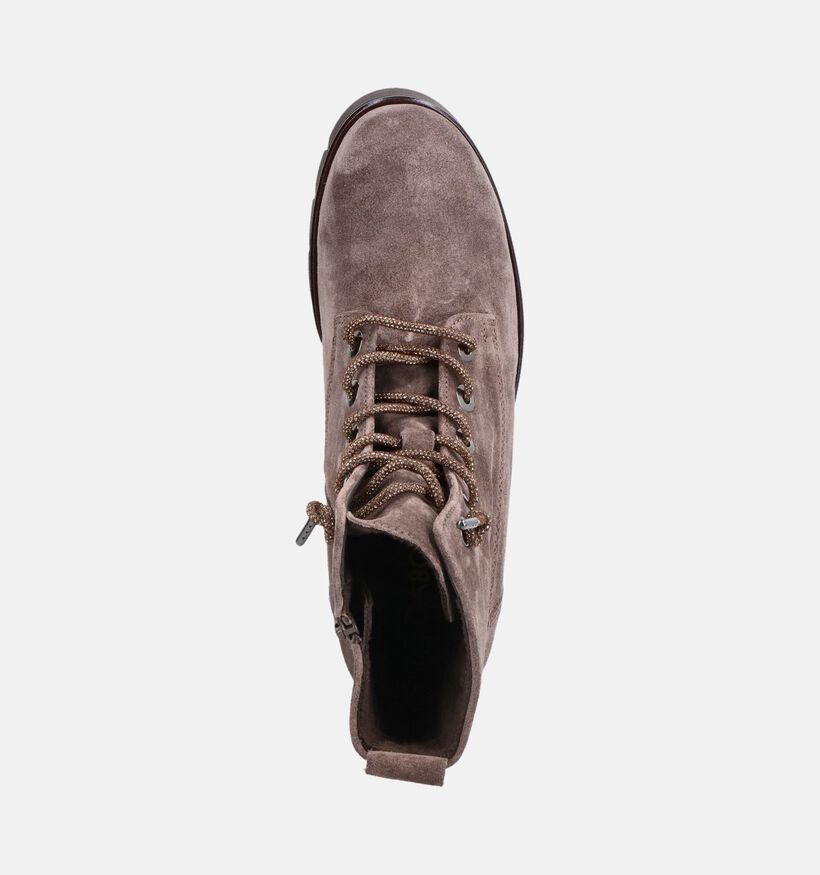 Gabor Taupe Boots met Veters en Rits voor dames (380063) - geschikt voor steunzolen