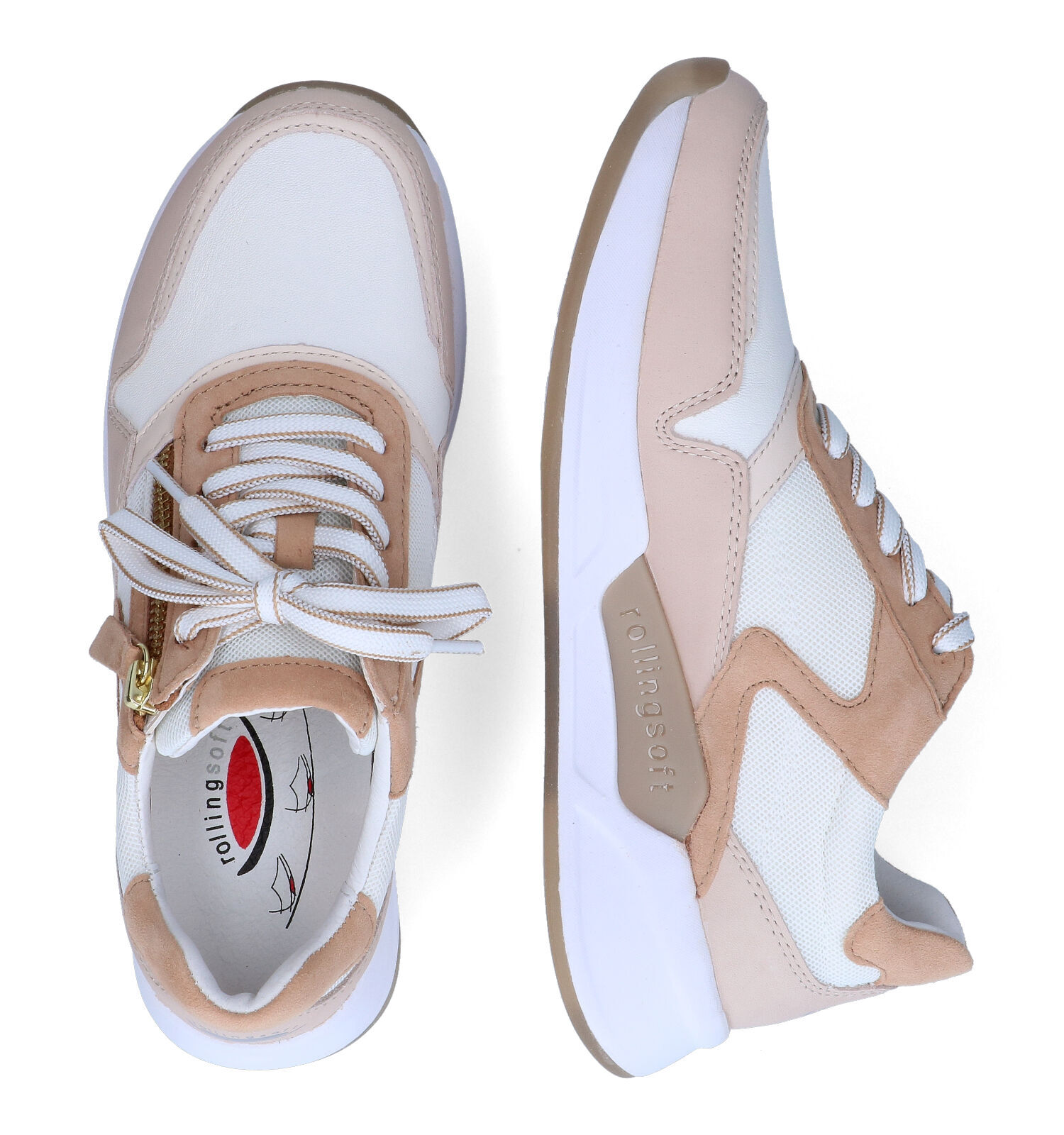 Gabor Rollingsoft Beige Sneakers Dames Sneakers Online op TORFS.BE