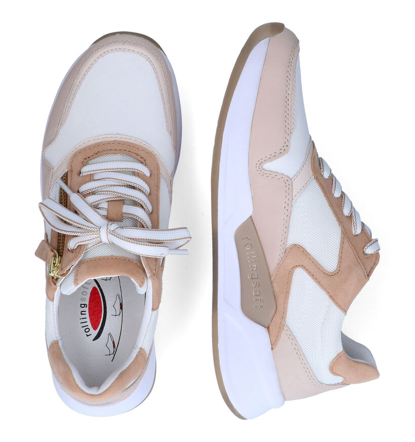 Gabor Rollingsoft Beige Sneakers voor dames (306122) - geschikt voor steunzolen