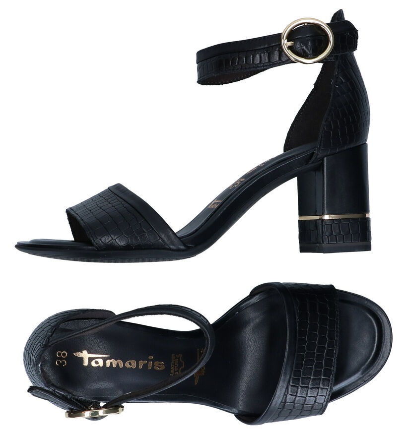 Tamaris Touch it Zwarte Sandalen in leer (289429)