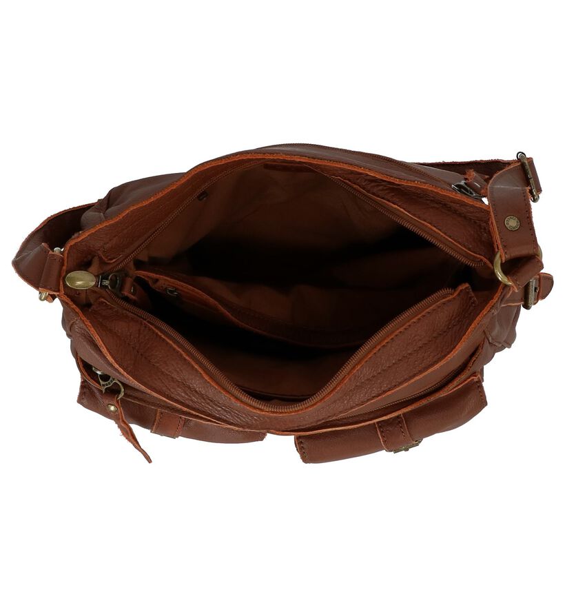 Blauwe Crossbody Tas Mocca in leer (235838)