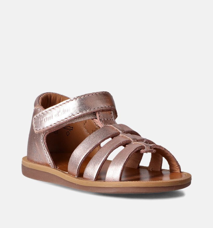 Pom d'Api Poppy Strap Sandales en Or rose pour filles (354622)