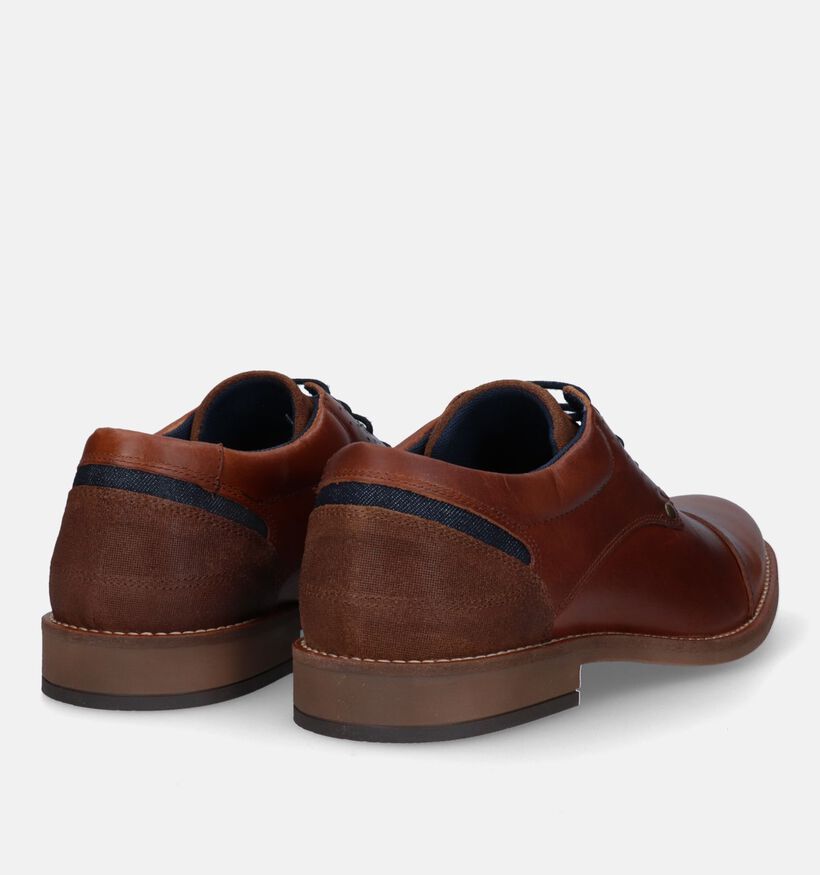 Bullboxer Cognac Geklede Veterschoenen voor heren (332306) - geschikt voor steunzolen