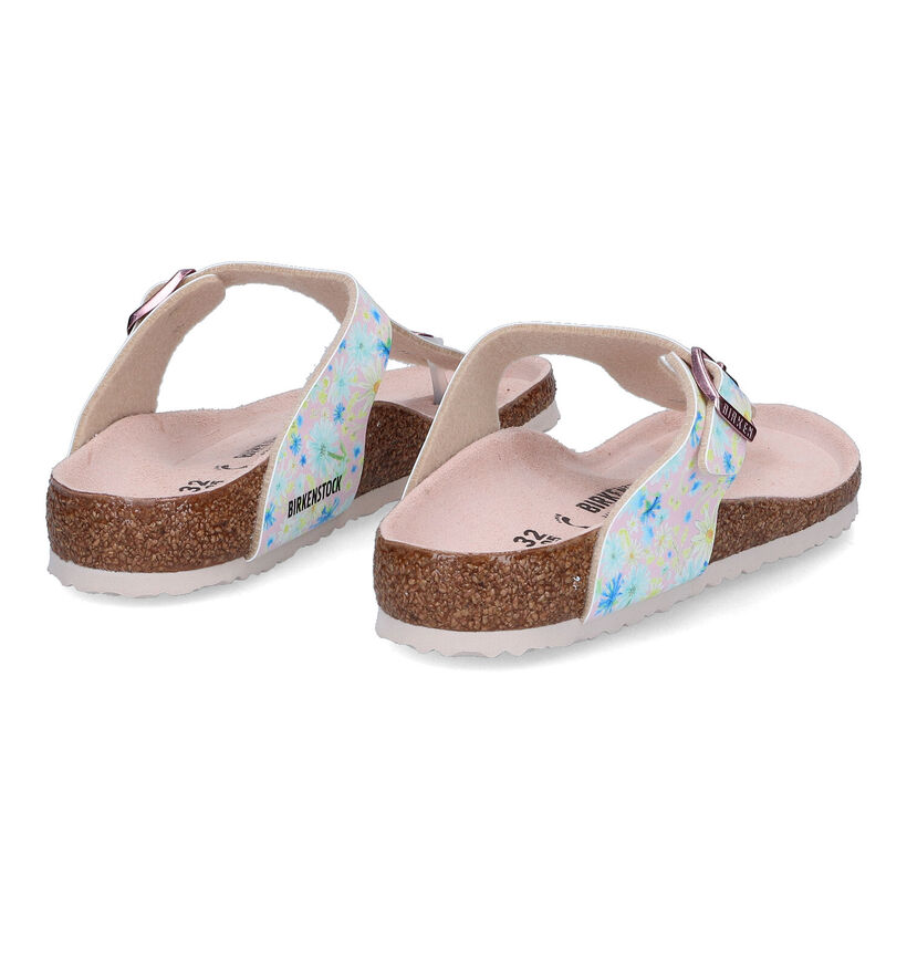 Birkenstock Gizeh Birko Flor Tongs en Or pour filles (338077)