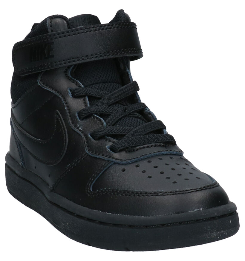 Nike Court Borough Baskets en Noir en cuir (293612)