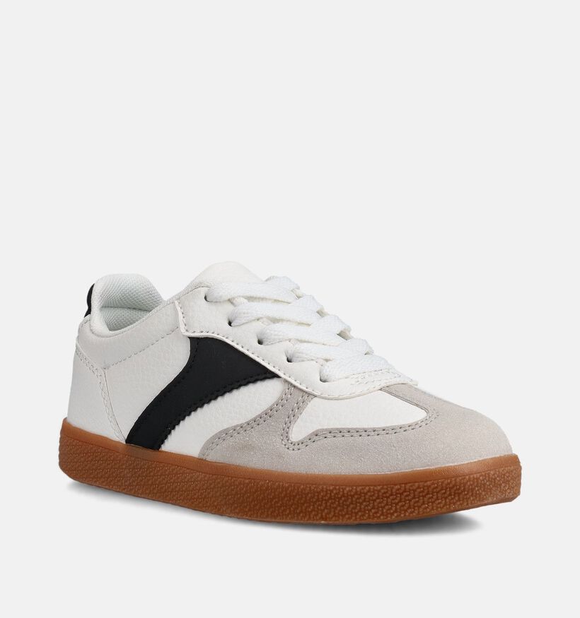 Milo & Mila Witte/Zwarte Sneakers voor jongens, meisjes (375195)