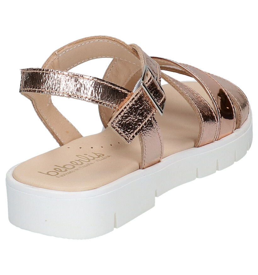 Beberlis Sandales en Or rose en cuir (271472)