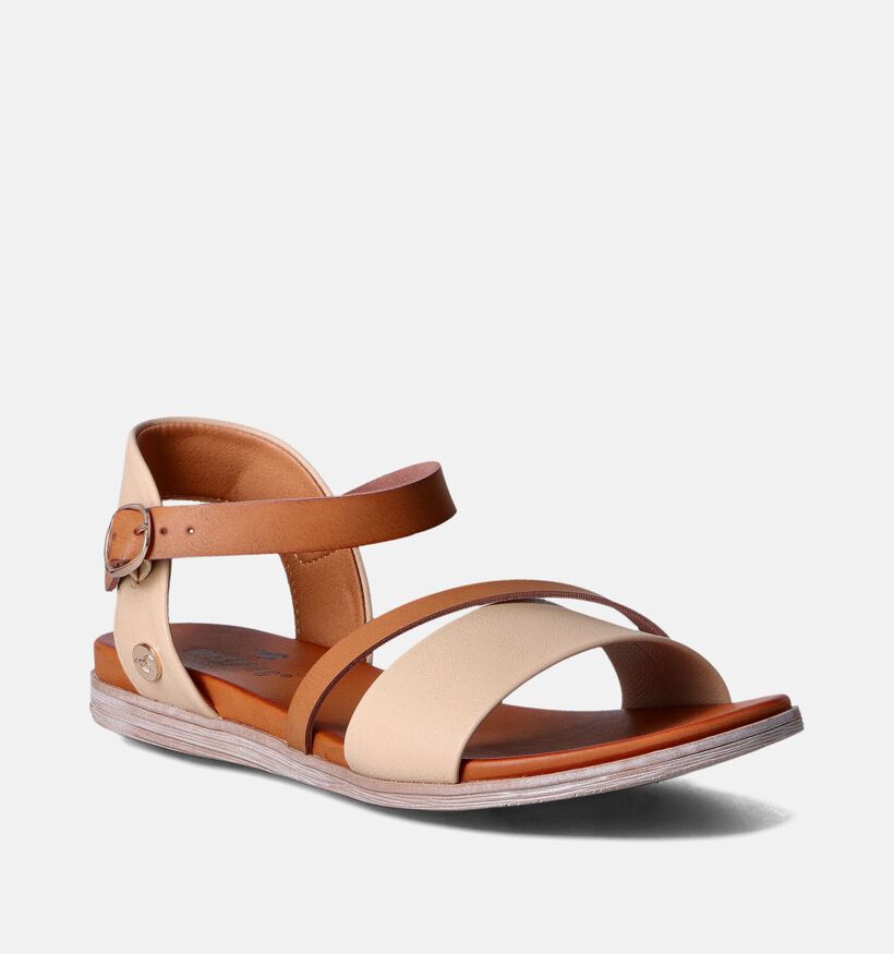 Mustang Sandales plates en Camel pour femmes (353428)