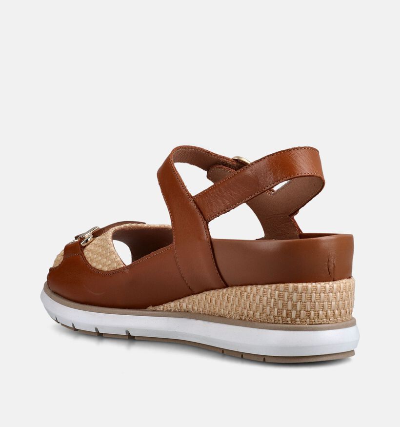 Piesanto Cognac Sleehak Sandalen voor Steunzolen voor dames (373790) - geschikt voor steunzolen