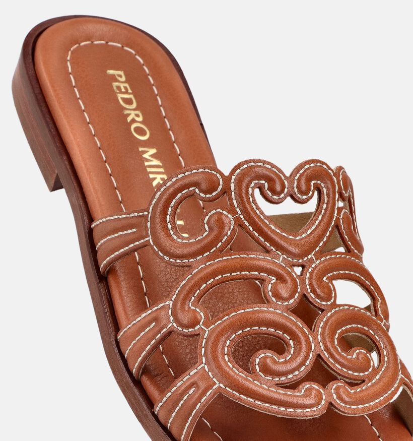Pedro Miralles Nu-pieds plates en Cognac pour femmes (373631)
