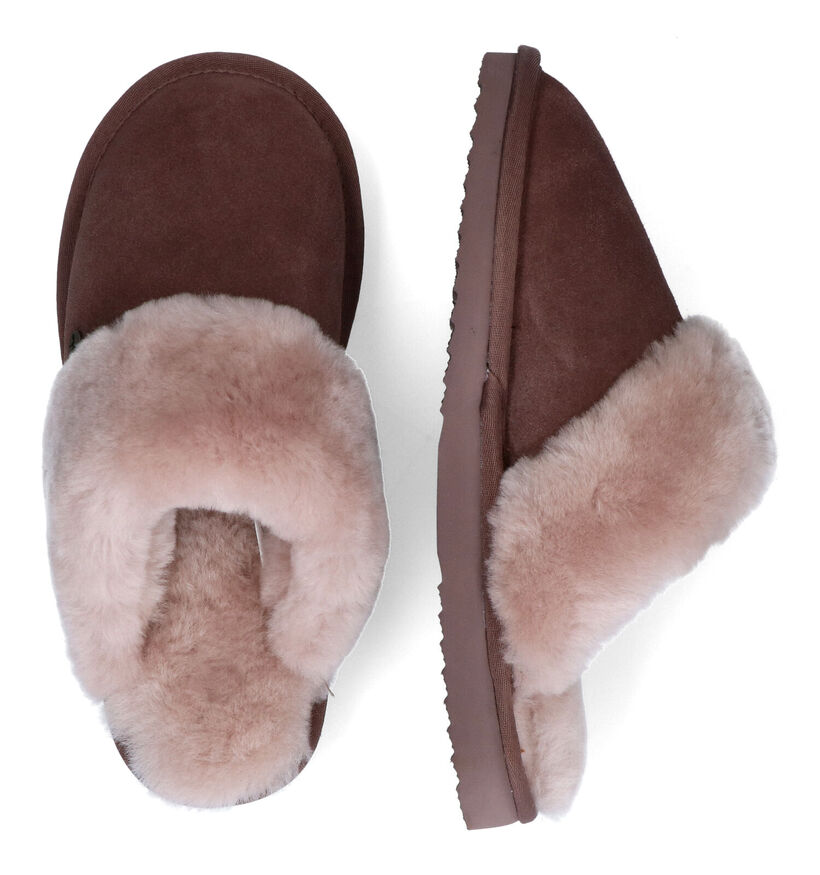 Warmbat Flurry Cognac Wollen Pantoffels voor dames (329908)