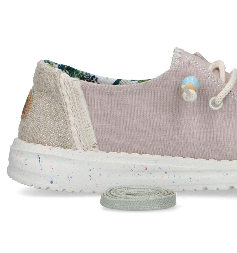HEYDUDE Wendy Natural Witte Instappers voor dames (324435) - geschikt voor steunzolen