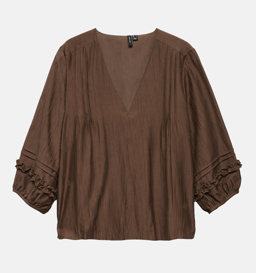 Vero Moda Curve Leslie Donkerbruine Blouse voor dames (378111)