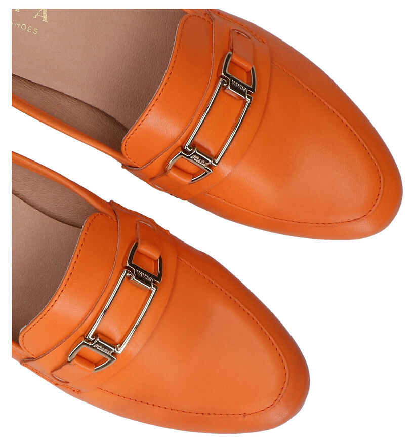 Scapa Nu-pieds plates en Orange en cuir (288860)